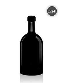 Botella Burdeos vidrio negro Carbone