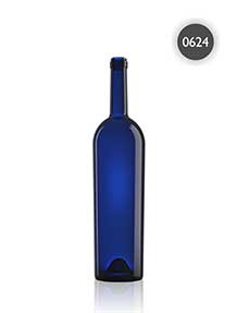 Botella de vidrio azul de litro y medio